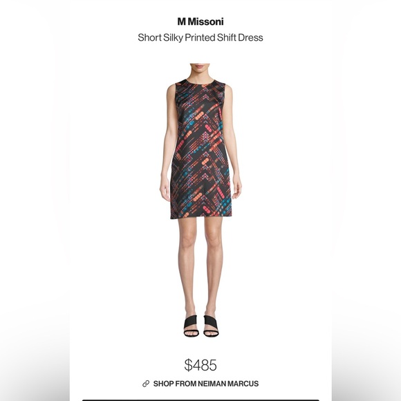 M Missoni - Short Silky Printed Shift Dress - size 46 European - Picture 1 of 5
